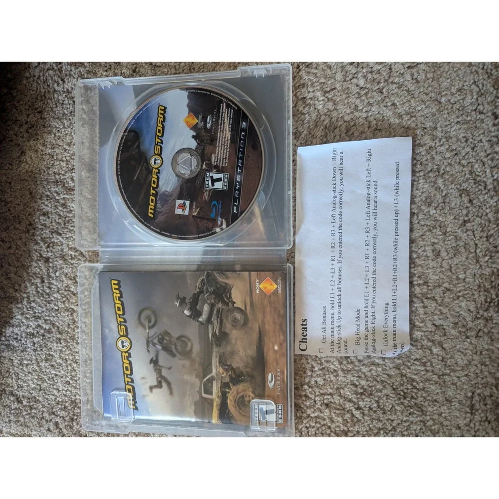 MotorStorm Sony‎ PlayStation 3 PS3 Game Disc Manual Evolution Studios Racing